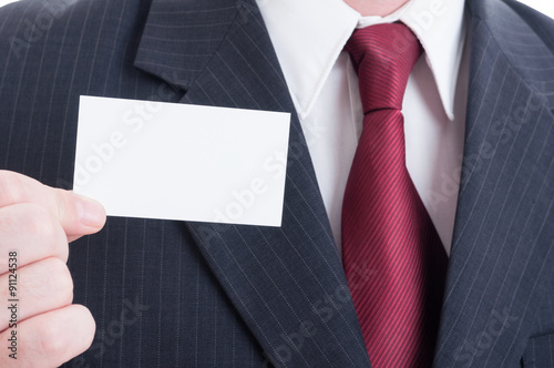 Business concept with white blank empty card