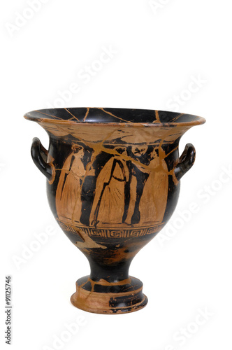 Ancient Greek vase painted with human figures