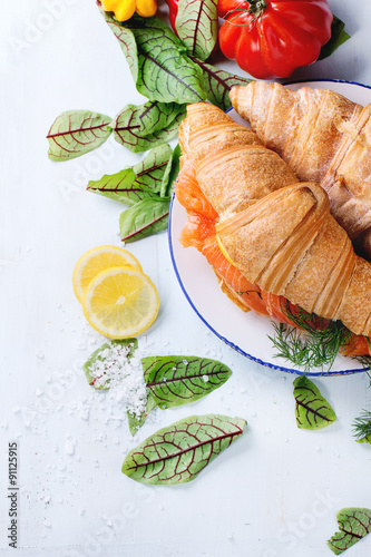 Sandwich with salted salmon