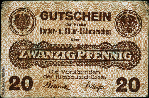 Historische Banknote, Notgeld, 1919, Zwanzig Pfennig, Deutschland Stock  Photo | Adobe Stock