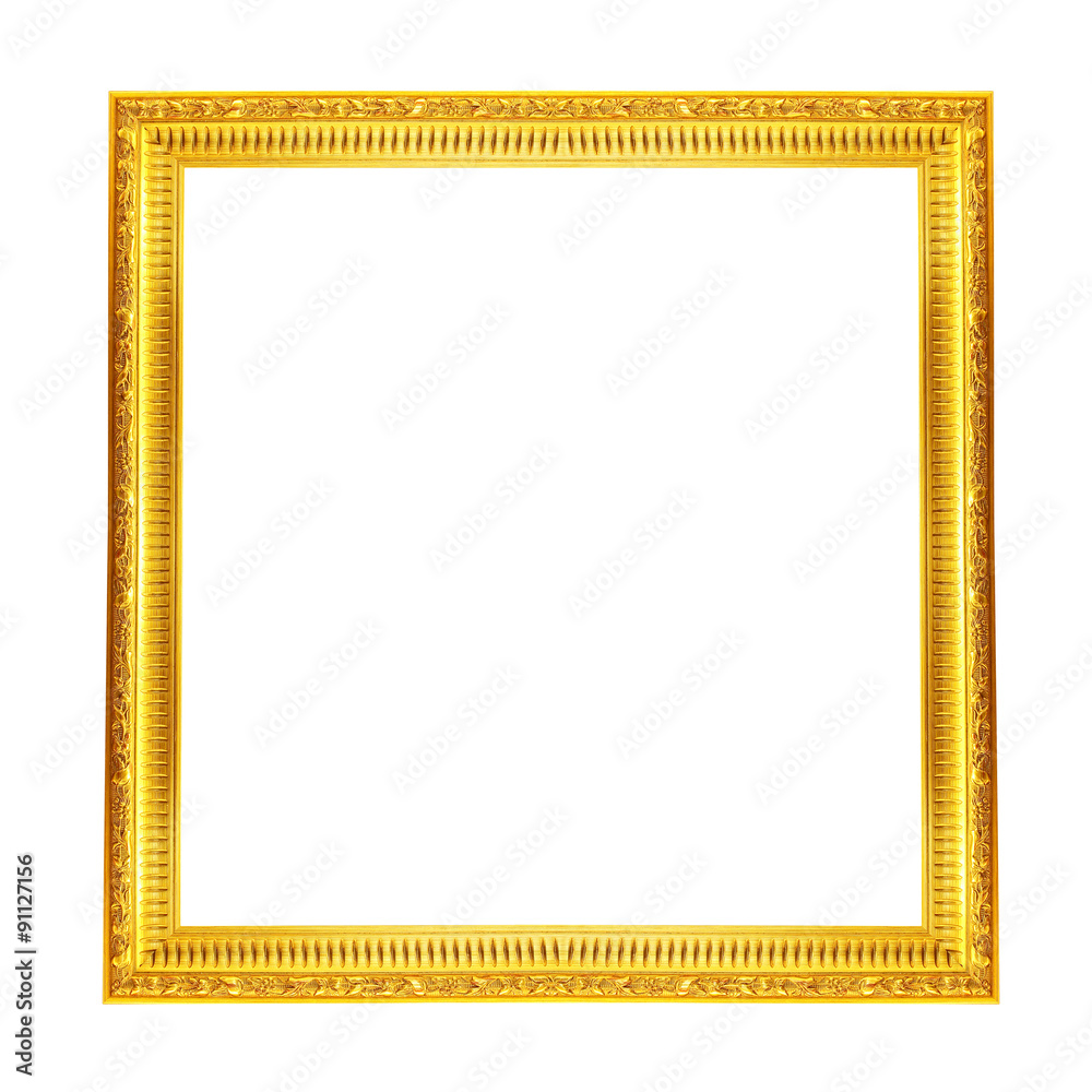 gold picture frame. Isolated over white background gold picture frame. Isolated over white background