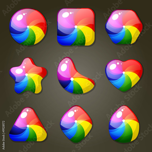 Rainbow Candies For Match Three Game