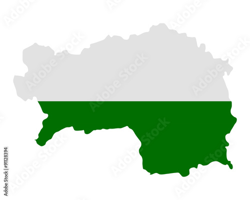 Karte und Fahne der Steiermark