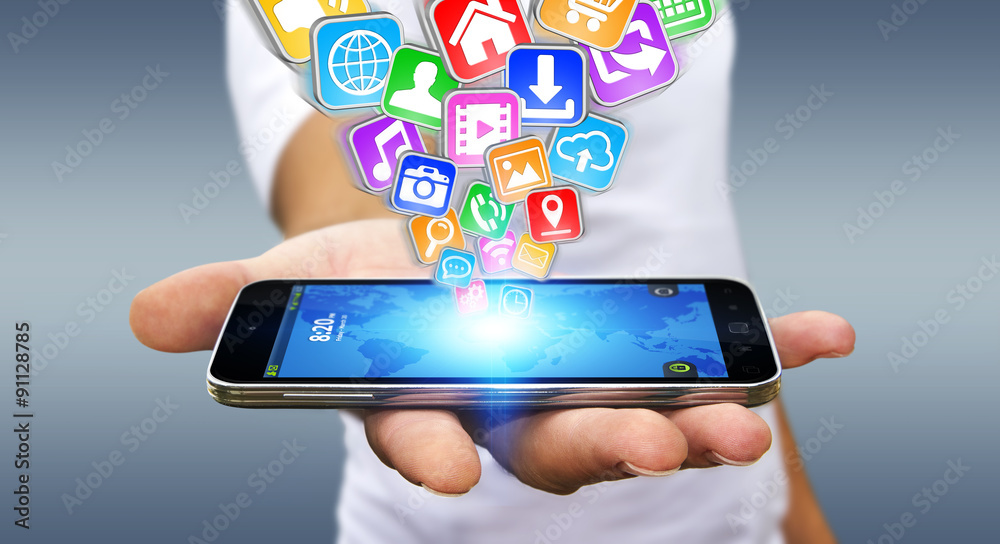 Businessman using modern mobile phone Businessman using modern mobile phone