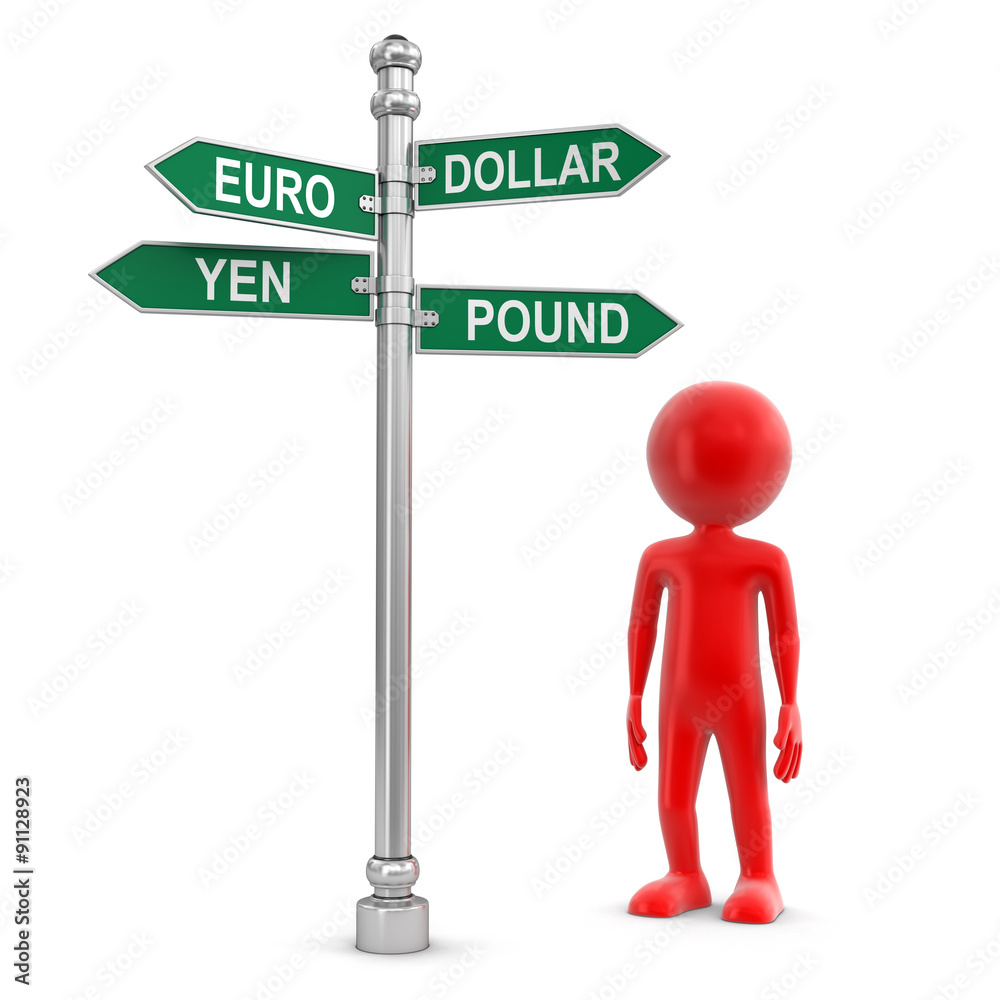 Man and Sign Directions (clipping path included) Man and Sign Directions (clipping path included)
