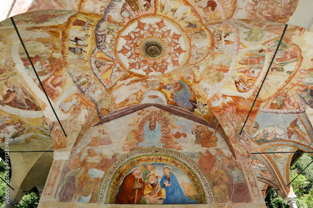 Frescos of the Madonna di Loreto church at Varallo on Piedmon