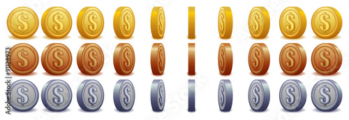 Spinning Coins With Dollar