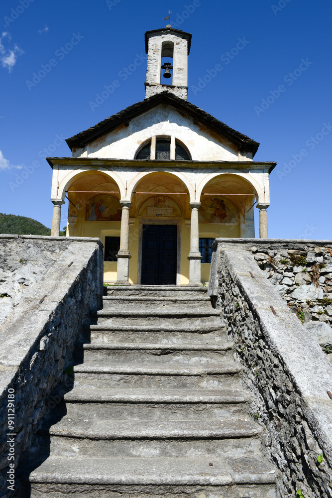 Madonna assunta church at the village of Arola on Italy Madonna assunta church at the village of Arola on Italy