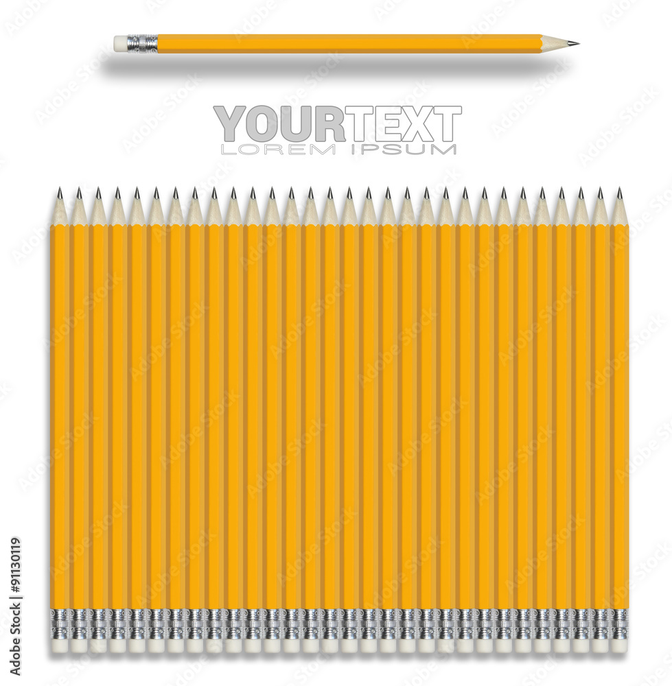 Composition from pencils isolated on white background Composition from pencils isolated on white background