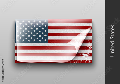 US flag with the tattered masking 
