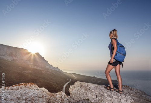 Woman on the mountain