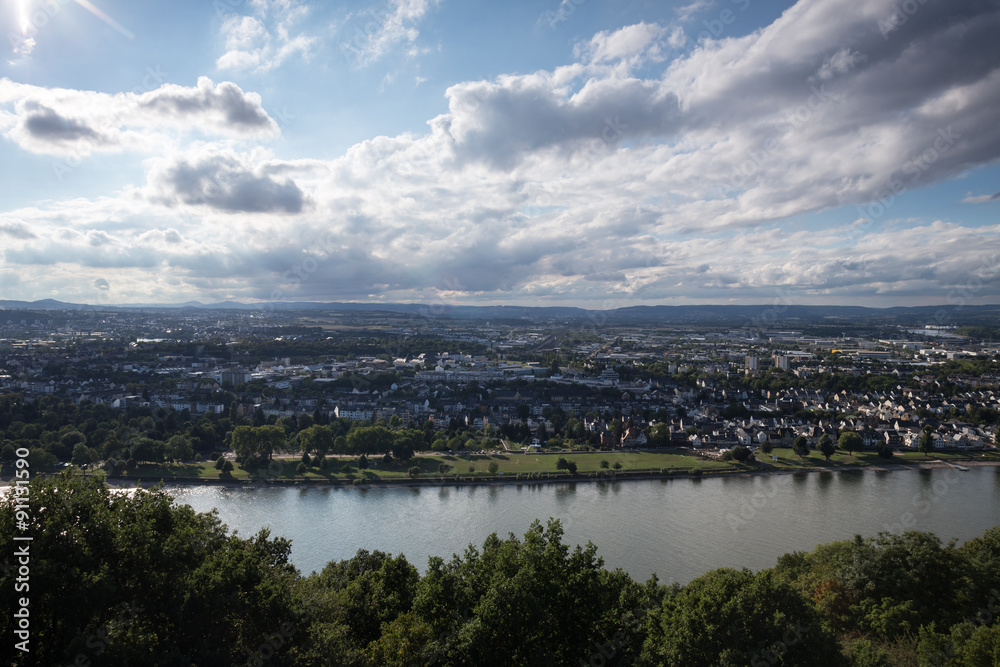 Fototapeta premium koblenz an the rhein river in germany