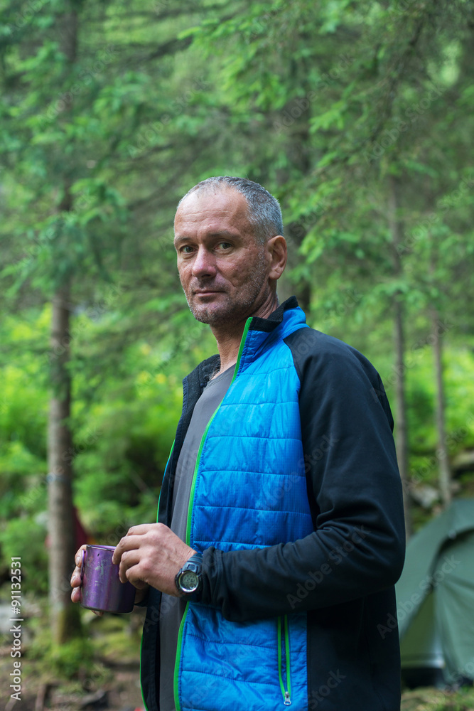 Hiker is resting Hiker is resting