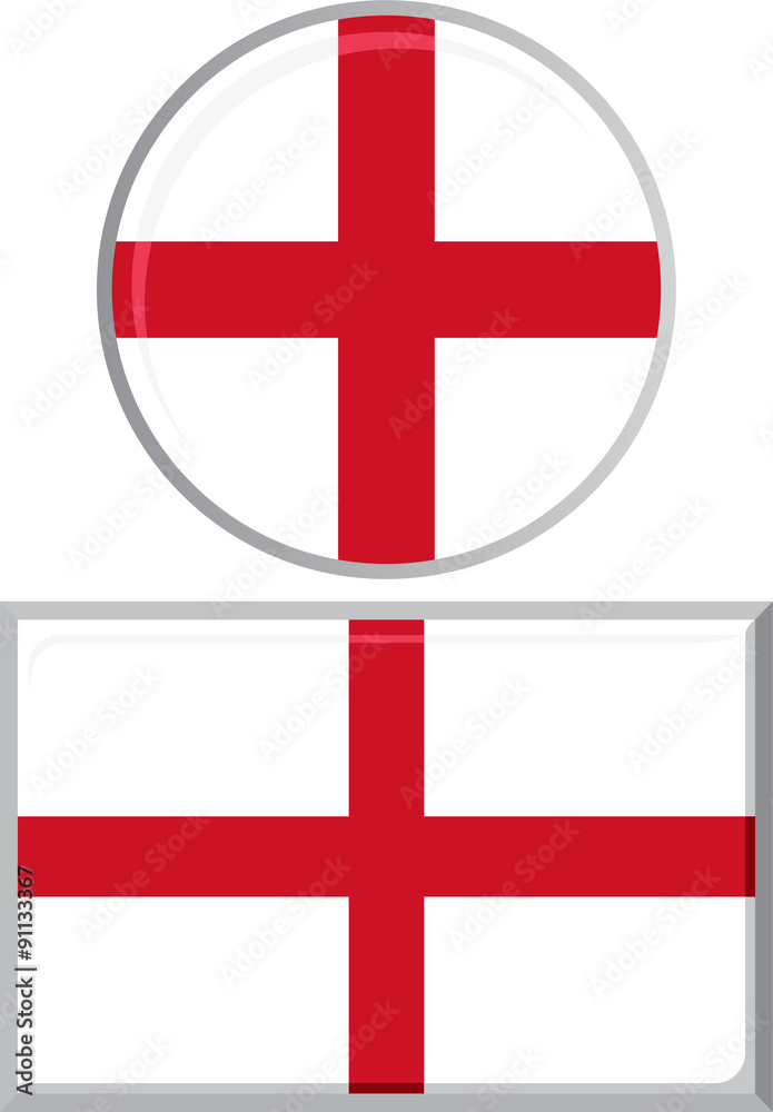 Obraz premium English round and square icon flag. Vector illustration.