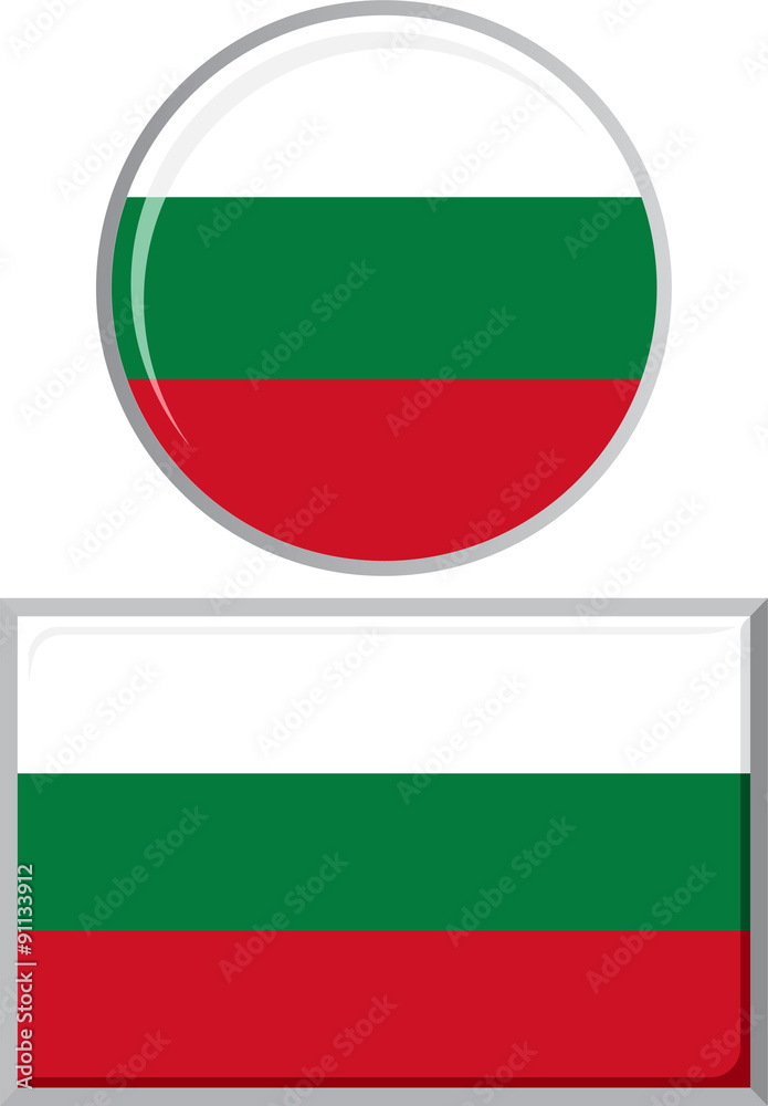 Bulgarian round and square icon flag. Vector illustration. Bulgarian round and square icon flag. Vector illustration.