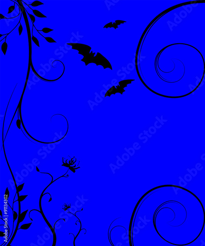 nighttime spooky halloween abstract background with bats