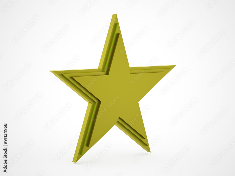 Star rendered isolated on white background Star rendered isolated on white background