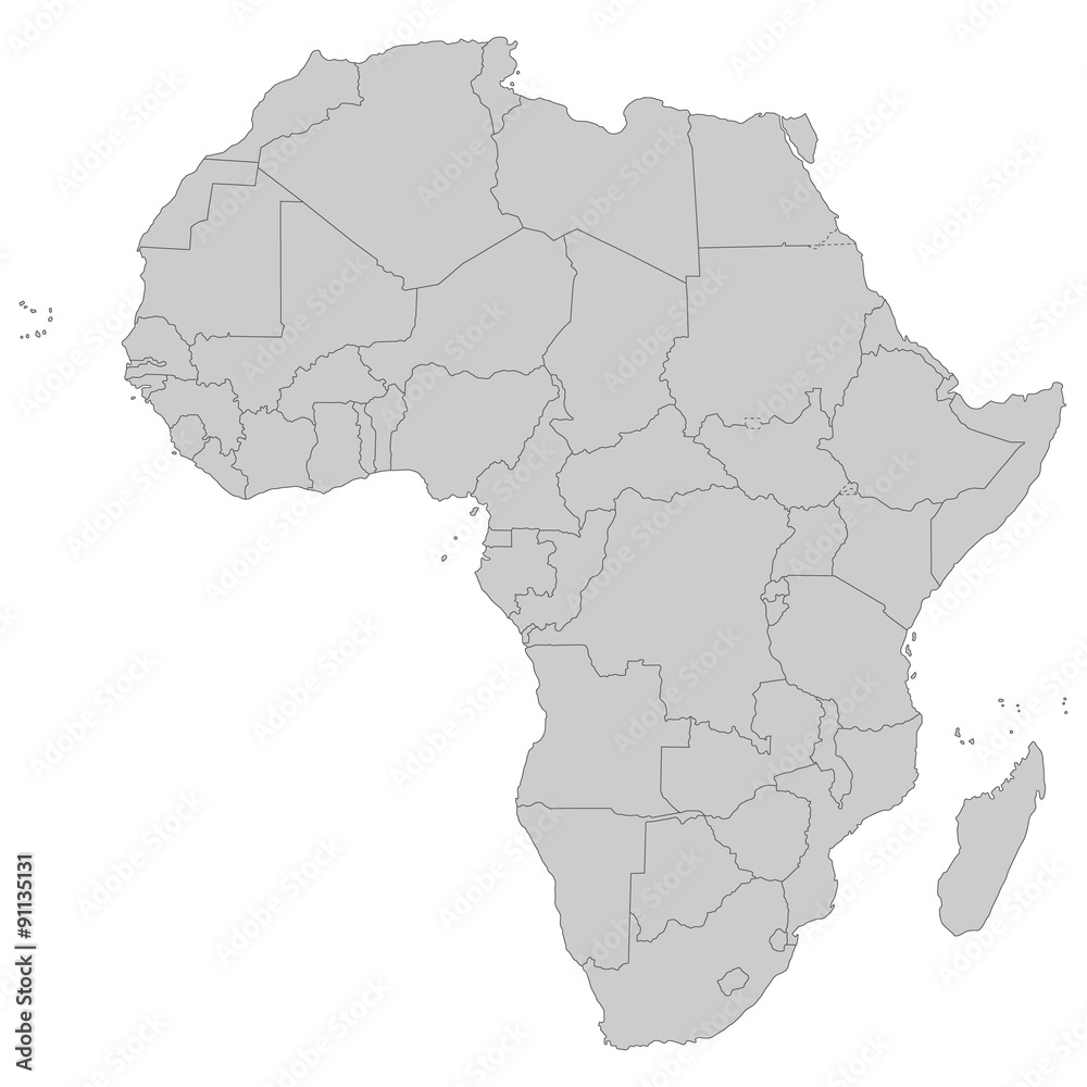 Afrika in grau - Vektor
