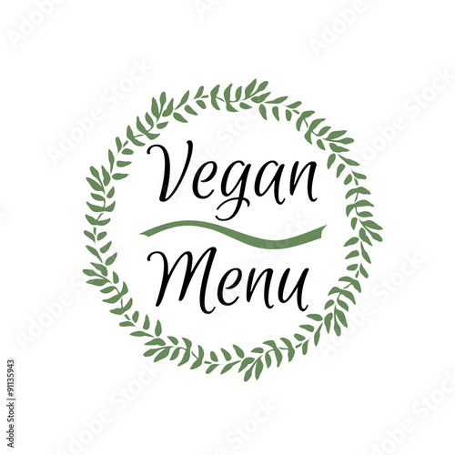 Vegan menu hand-sketched herbal vector frame