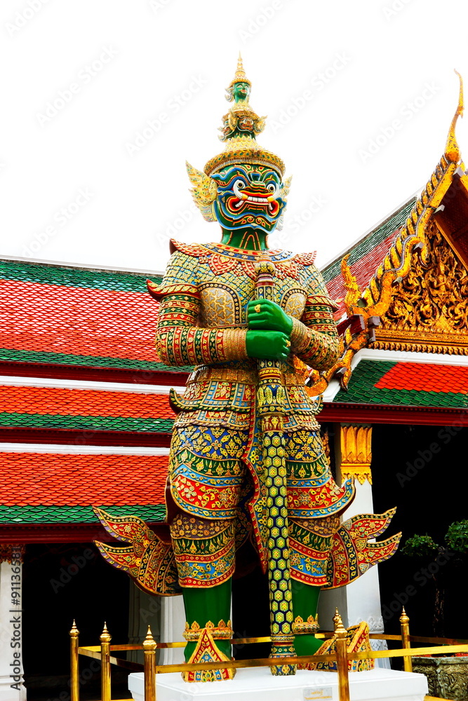 The guardian statues at temple of the Emerald Buddha (Wat Phra-K
