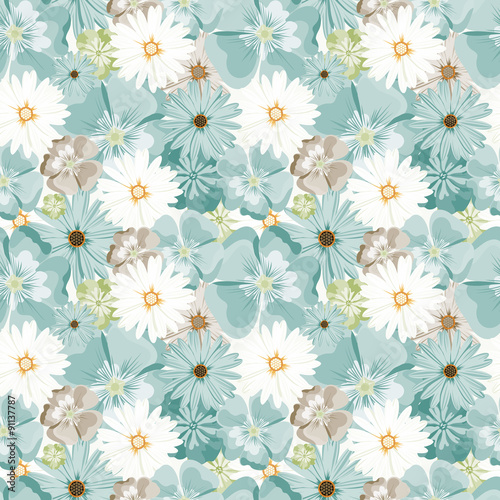 Beautiful floral pattern. Seamless pattern. Flowers. Bright buds, leaves, flowers. Flowers for greeting cards, posters, flyers. Flower shop. Seamless vintage tropical flower pattern vector.