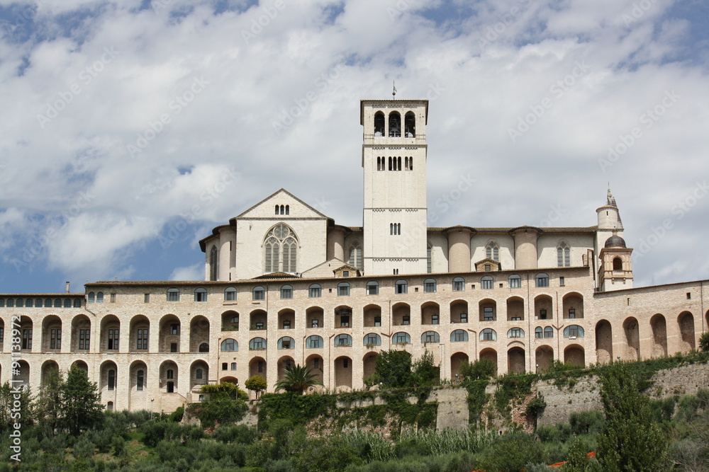 View of Basilica of St. Francis of Assisi ( Umbria Italy) 