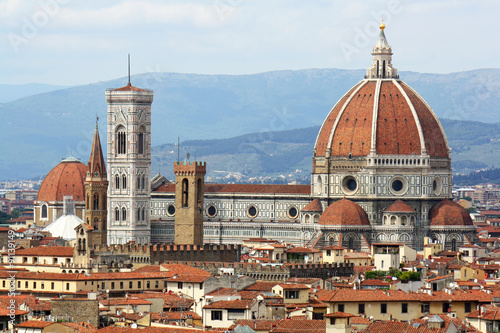 View of Santa Maria del Fiore Cathedral in Florence (Tuscany Italy )