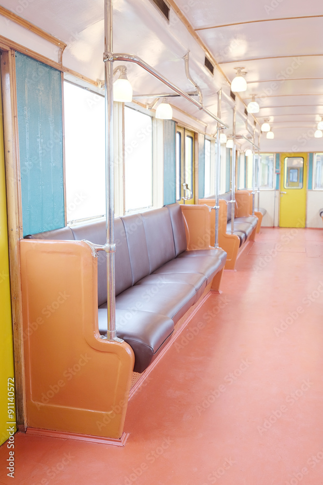Naklejka premium Interior of a subway car