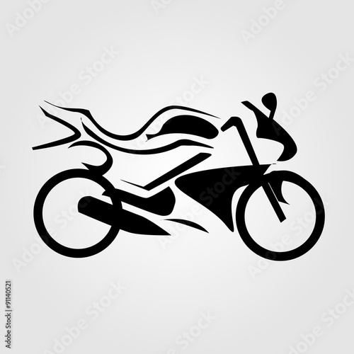Abstract drawing of a motorbike
