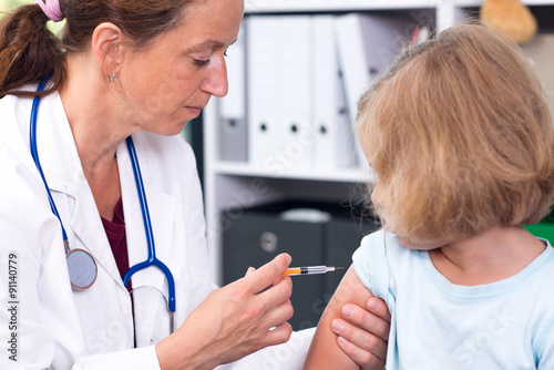 female pediatrician injected a medicament