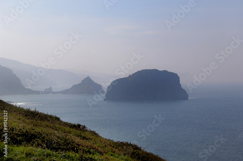 landscape of the Basque coast near the lighthouse at Cape Matxic