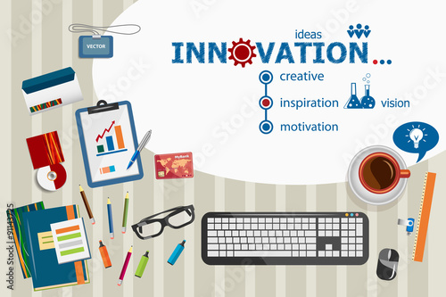 Innovation design and flat design illustration concepts 