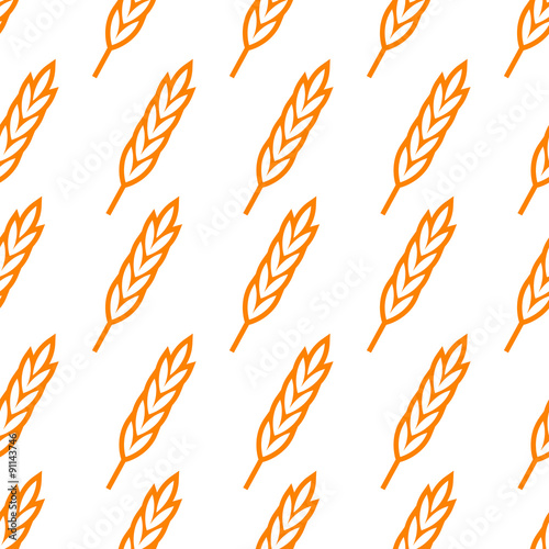 Seamless wheat ears pattern