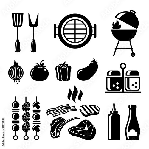 Barbecue icon set