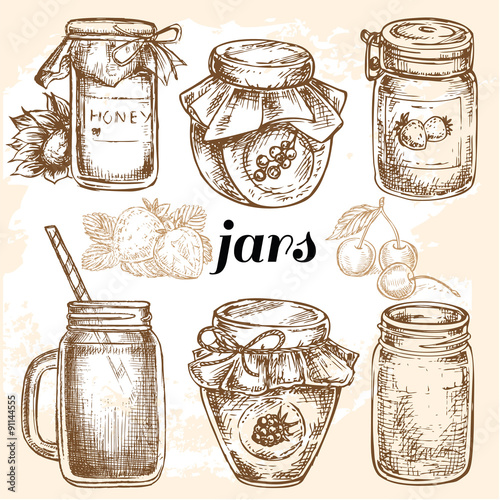 hand drawn jars collection