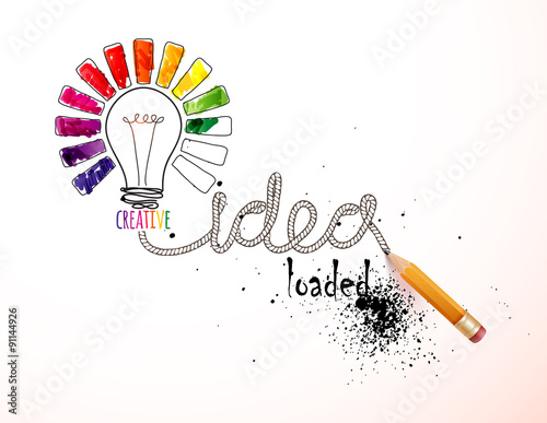 Hand drawing light bulb