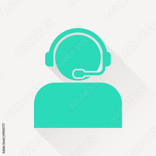 Customer support operator with headset icon