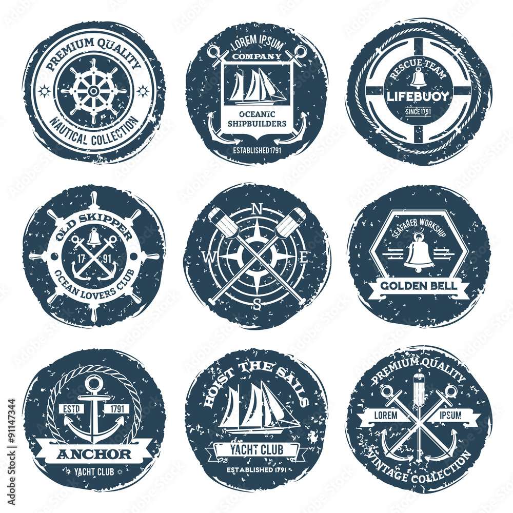 Nautical Labels And Stamps