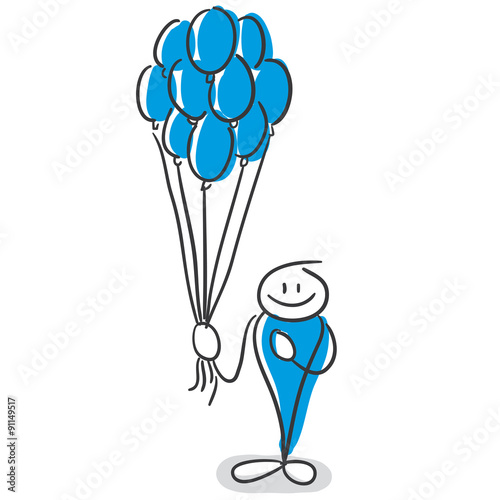 Stick Figure Series Blue