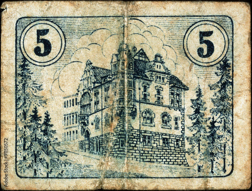 Historische Banknote, Notgeld, 1. Juli 1920, Fünf Pfennig, Deutschland