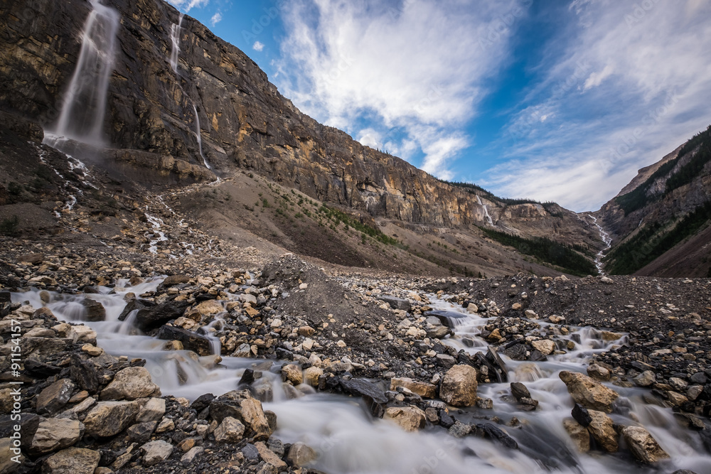 Waterfalls in the Valley of a Thousand Falls near Whitehorn in R