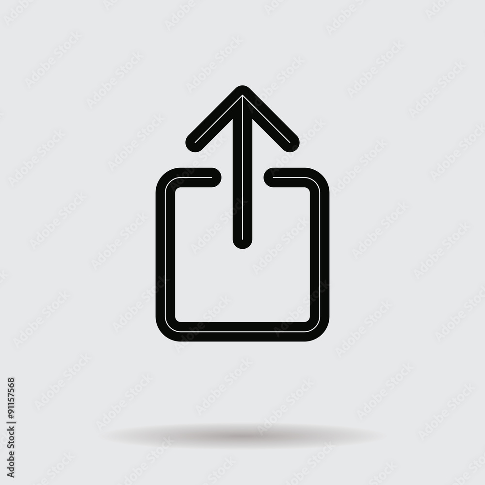 Flat line arrow icon for web and user interface design Flat line arrow icon for web and user interface design