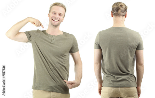 T-shirt on young man in fro...