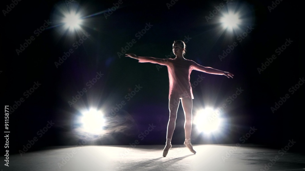 little ballerina girl in dancer in studio little ballerina girl in dancer in studio