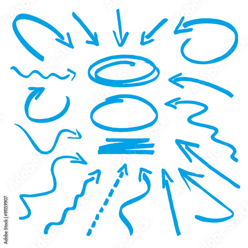 Group of vector yellow arrows