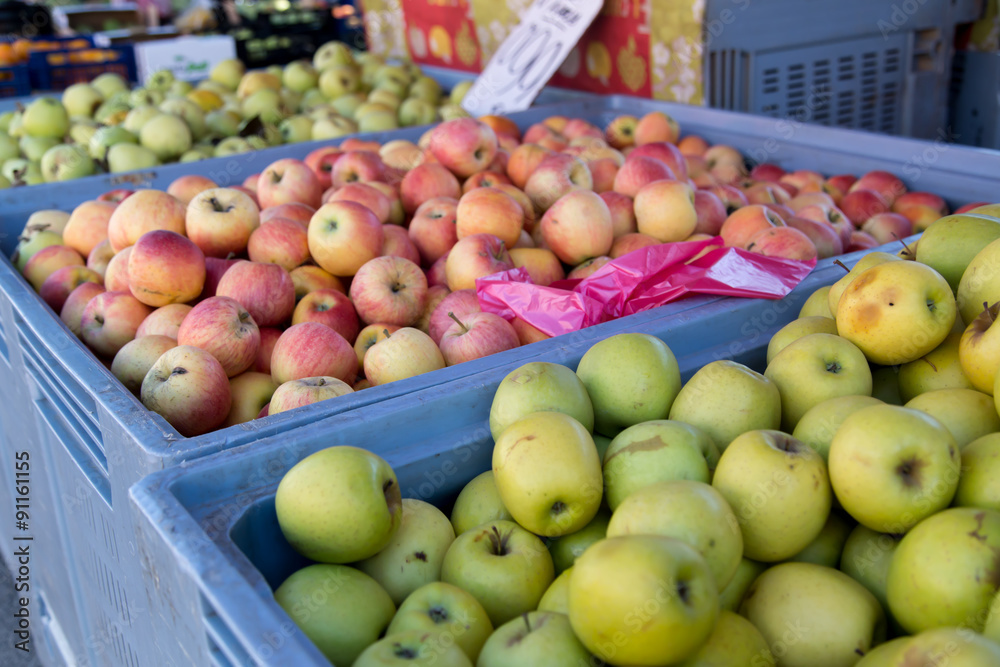 organic apples from fruit shop