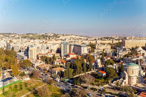 Aerial View of Jerusalem before Sunset
