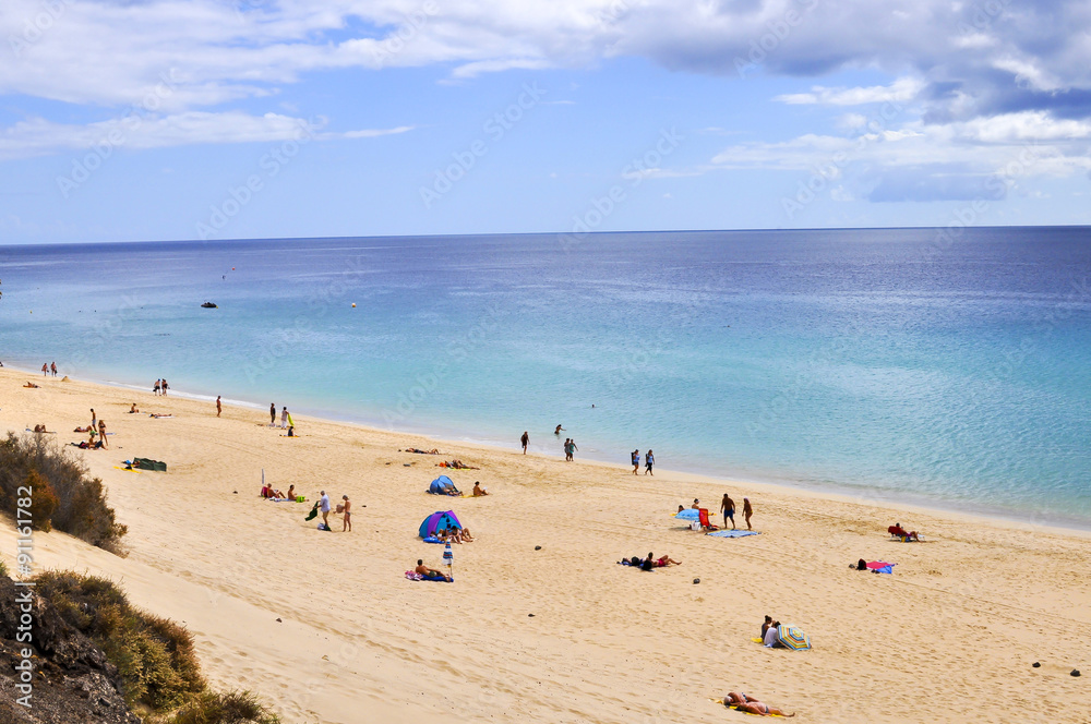 The Atlantic Ocean and beautiful beach of Fuerteventura