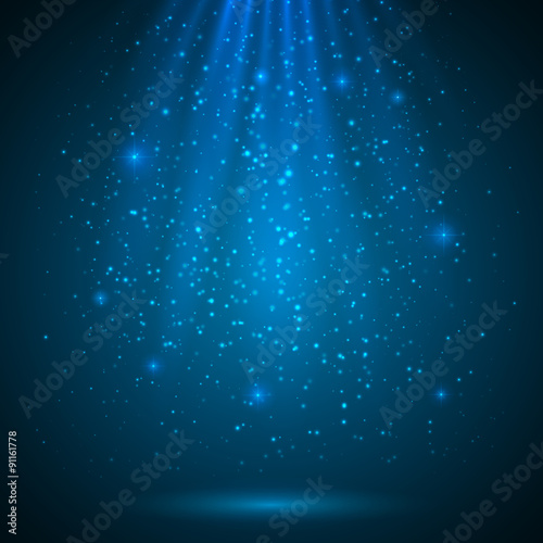 Blue shining magic light vector background