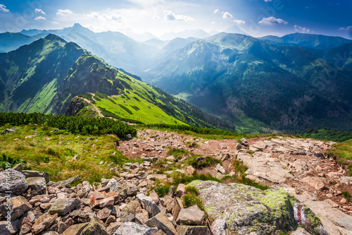 Fototapeta Naklejka Na Ścianę i Meble -  Trail in the mountains in Poland